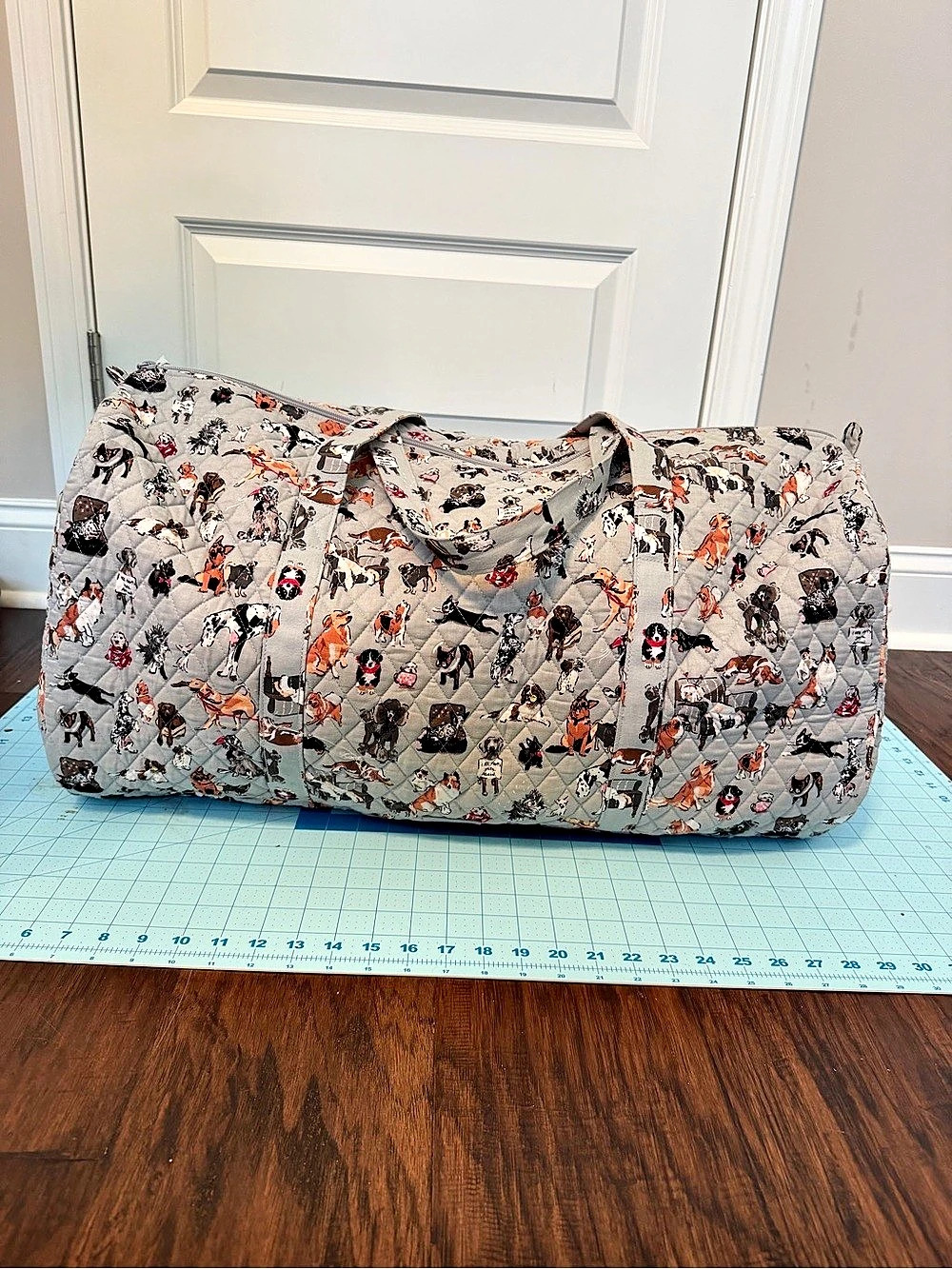 Vera Bradley Large Travel Duffel Bag in Gray Dogs